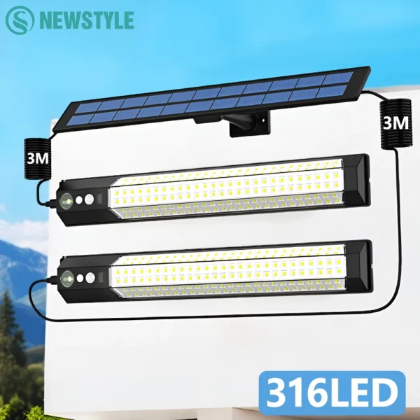 316/158 LED lampă solară senzor de mișcare în aer liber Camping lumina de perete impermeabil Solar Powered lumina de securitate gradina gard gradina