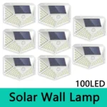 1/2/4/6/8 Piece Outdoor Solar Wall Light, 100 LED Four Side Wall Light, Courtyard Garden Guide Light Wall Light