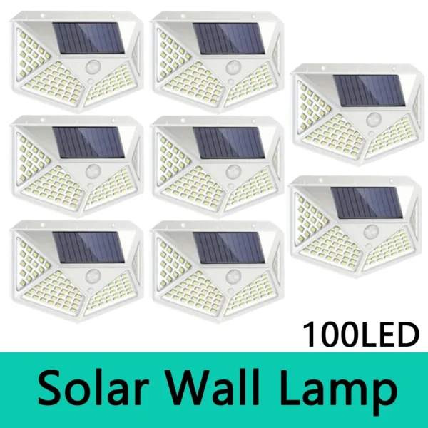 1/2/4/6/8 Piece Outdoor Solar Wall Light, 100 LED Four Side Wall Light, Courtyard Garden Guide Light Wall Light