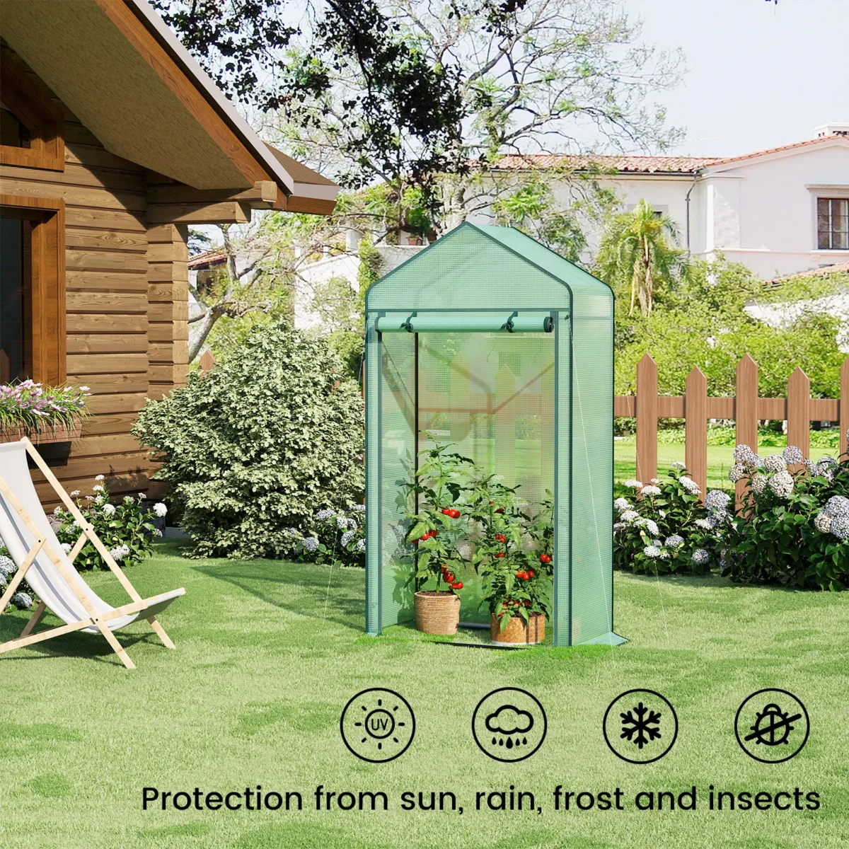 Foil Greenhouse Tomato Garden House Cold Frame Vegetable Winter Tent for Plants Farming Outdoors 100x150x190cm - Imagine 6