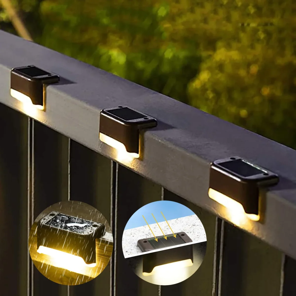 1/4/8/12/pcs Solar LED Lights Outdoor Garden Light Deck Lamp Solar Stairs Light Waterproof Solar Step Lamp Patio Garden Decor - Imagine 1