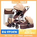 Luxurious 3 in 1 Portable Travel Baby Stroller High Landscape Aluminum Frame Foldable Pram Newborn Infant Four-Wheel Carriage