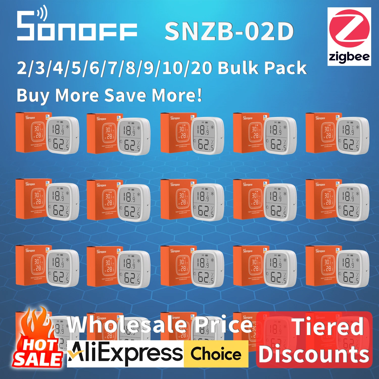 kf-Sc10e073207f0439e8168b26ba079272fg Wholesale 2-20PCS/Lot SONOFF SNZB-02D Zigbee LCD Smart Temperature Humidity Sensor, Bulk Price for Smart Home Automation Project - Imagine 1