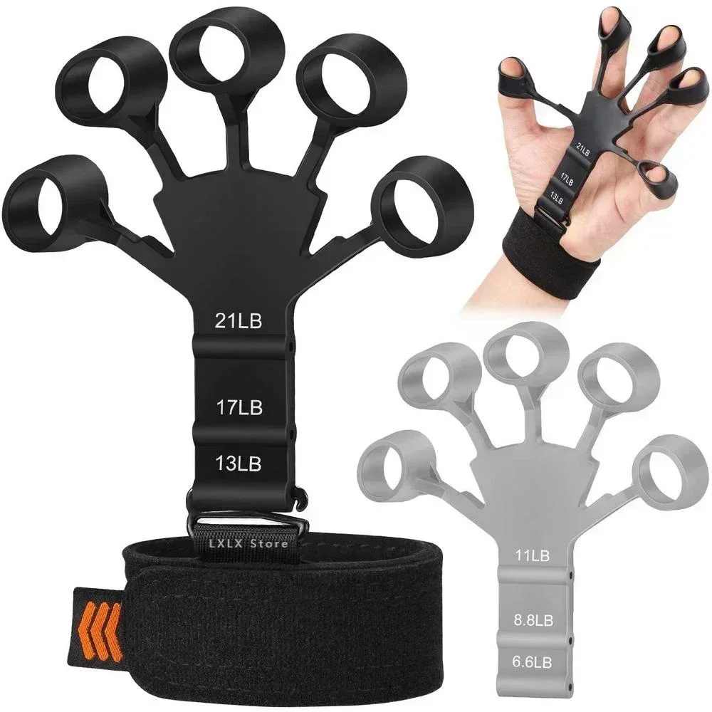 kf-Sc4f425a9602a4992b63de36056b622aeK Hand Grip Strengthener Physical Tools Guitar Finger Trainer Training and Exercise Gym 6th Level Resistance Gripster Expander - Imagine 1