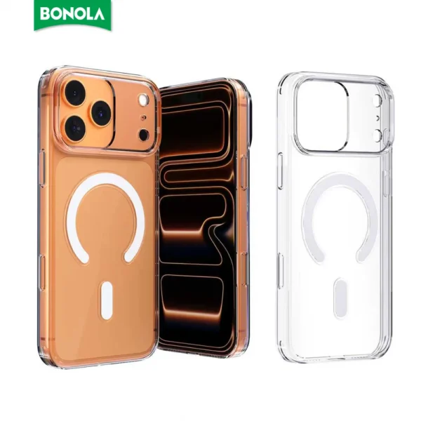 Bonola Magnetic Clear Case for iPhone 17 Pro Max/17 Hard PC HD Transparent Cover for iPhone 17 Air Shockproof Protective Cases
