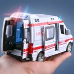 1:32 Mini Alloy Car Diecast Ambulance Fire-Truck Policecar Model Sound And Light Vehicle Simulation Collection Gifts Toys Boys