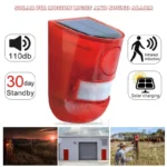 Solar Lamps Infrared Motion Sensor Alarm Siren Strobe Light For Home Garden Carage Field Wild Animals Security Alarm Salor Lamp