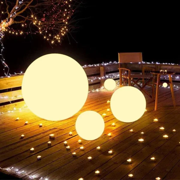 LED Ball Light Solar Lamp Outdoor Lawn Lamp Luminous Ball Pool Bedroom Table Party Garden Lighting Remote Control Waterproof
