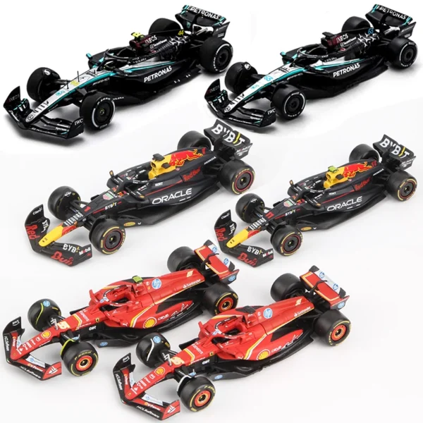 Bburago 1:43 2024 F1 Alloy Car Model Formula Racing Die Cast Toy SF24 RB20 W15 MCL38 Red Bull Mercedes New Season