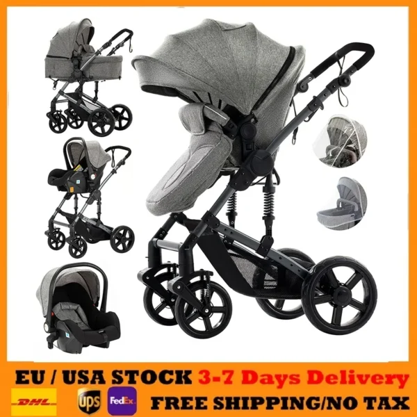 Baby Stroller 3 in 1 Baby Strollers with Four Wheels Baby Cars Baby Carriage Buggies Stroller Mother kids Baby Newborn Car seat