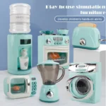 Kids Pretend Play Toy Kitchen Home Appliances Playset Juicer Mixer Vacuum Toaster Set Household Educational Toys for Child Gifts