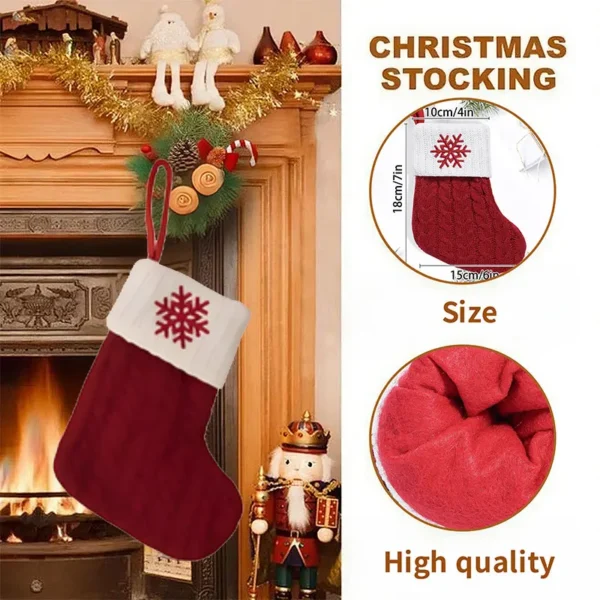 Christmas Sock Christmas Tree Alphabet Knitting Sock Ornament 2025 Noel New Year 2026 Xmas Gift Christmas Decoration For Home