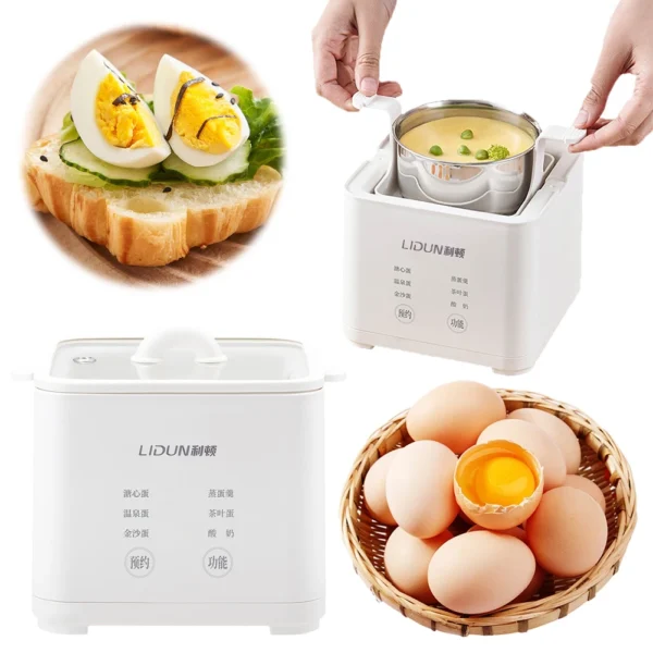 220V Smart Egg Cooker 300W Automatic Steamed Boil Breakfast Machine Electric Egg Boiler Egg Custard Steaming Cooker