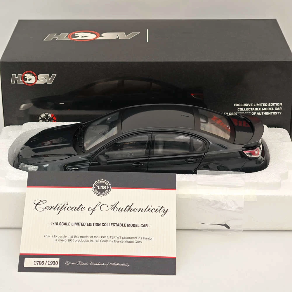 kf-S350c8ef16148437eb483a1469d7d72f2h 1/18 Scale For HSV GTSR W1 PHANTOM Black B182817E Diecast Models Car Limited Collection Auto Toys Gift Used - Imagine 1