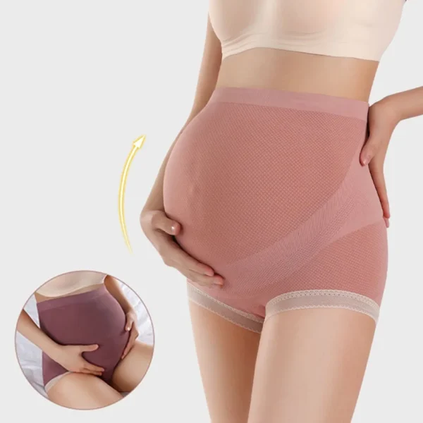 Breathable and Comfortable Maternity Panties with High Waist and Belly Support Seamless Design Intimates Suitable Pregnant Women