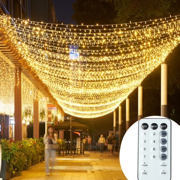 50M 100M String Lights LED Outdoor Fairy Garland Christmas Lights For Garden Terrace Tree Street Wedding Party Decoration