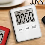 JJYY Super Mini LCD Digital Display Kitchen Timer Square Kitchen Countdown Alarm Magnet Clock Sleep Stopwatch Clock Timer