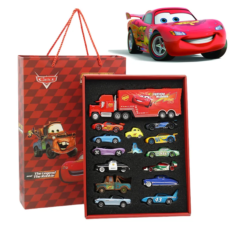 kf-S6f71f14854a84c22b5b0f84d71e939e2S 8/13/15Pcs Disney Pixar Cars Gift Box Metal Diecast lightning McQueen Car Model Toy Jackson Uncle Truck Boy Birthday Toys - Imagine 1