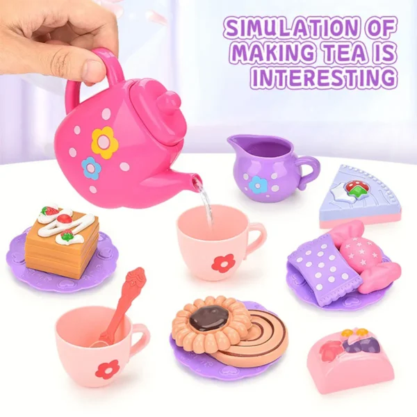 Kids Tea/Pastry Set Toy Simulation Pretend Play Food Playset for Children Montessori Toddler Children Gift Kitchen Girl