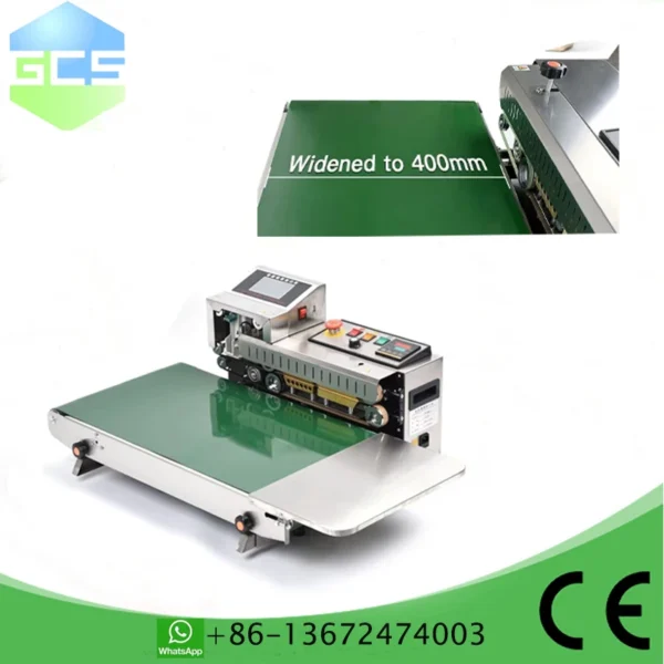 FR1600 Stainless Steel 400mm Wide Smart Panel Intelligent Coding Efficient Stable Continuous Sealer for Food Factory Packaging