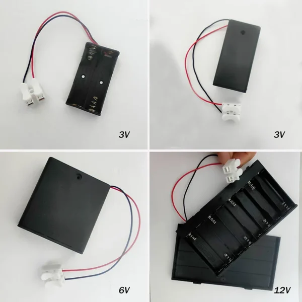 3V/6V AA Transparent Battery Box Led Light Wiring Transformation Materials Led Lamp Connect Model Kit for Diorama