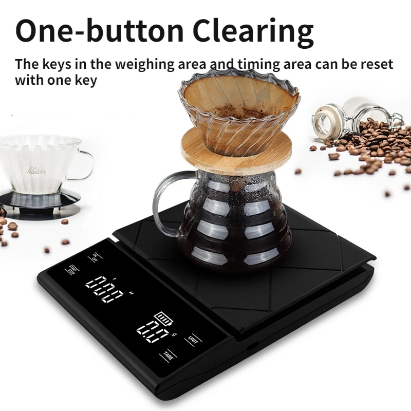 kf-S84ec7175eed2412f9dbf45fc31c6dd1fN Smart Coffee Electronic Scale High Precision Digital Timing LCD Scale 3kg/0.1g Coffee Balance Measuring Weight Scale for Kitchen - Imagine 1