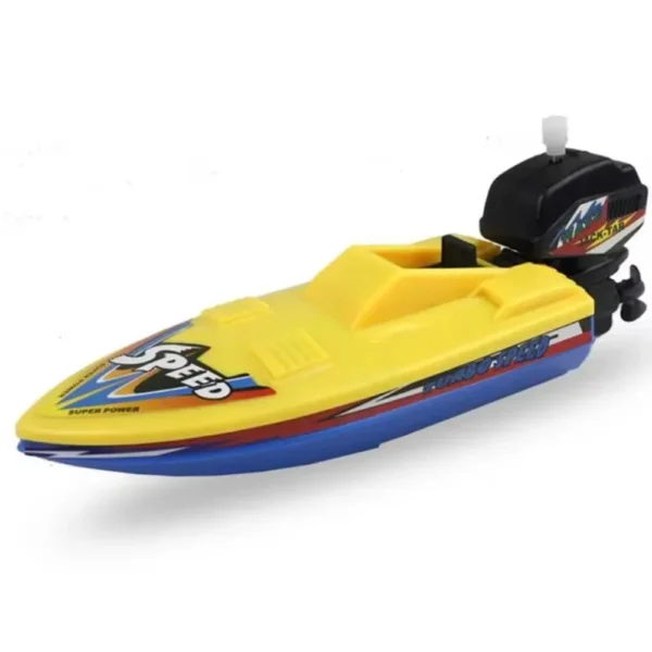 2Pcs Speed Boat Ship Wind Up Toy Float In Water Kids Toys Classic Clockwork Toy Summer Shower Bath Toys for Children' Gifts Toys