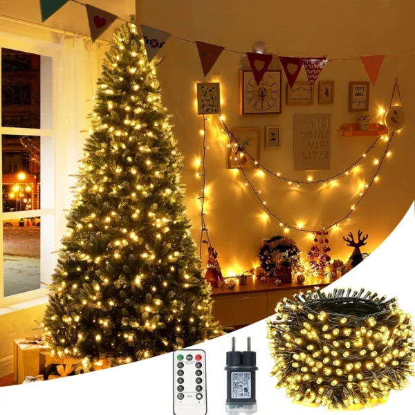 10M-100M LED String Lights Outdoor Fairy Lights Christmas Garland For Wedding Garden Party Terrace Christmas Tree Decoration