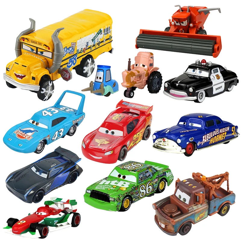 kf-Sa8dd73e2a2dc4ce2ad7f7127cab17036x Disney Pixar Cars 3 Toys Lightning Mcqueen Race Div Fritter Miss Frank Collection 1:55 Diecast Metal Alloy Model Car Toy Gifts - Imagine 1