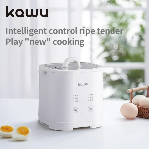 Smart egg cooker, suitable for hot spring eggs, soft-boiled eggs, precise temperature control, and dual-purpose for steaming