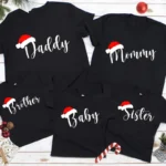 Family Christmas Shirt Costume Kids Shirt Boy Girl Clothing Children Matching Outfit Merry Christmas Baby Pajamas Mom Sister Dad