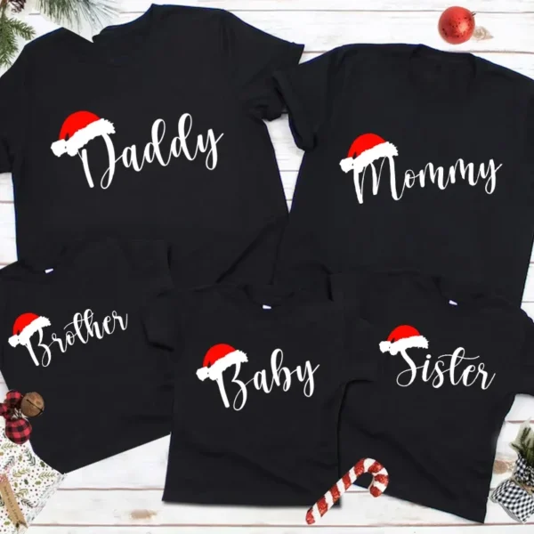 Family Christmas Shirt Costume Kids Shirt Boy Girl Clothing Children Matching Outfit Merry Christmas Baby Pajamas Mom Sister Dad