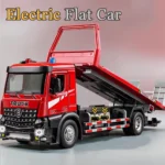 1:24 Scale Electric Flat Cars Model Toy Alloy Diecast with Light Music Rubber Tires Miniature Trailers for Boys Educational Toys