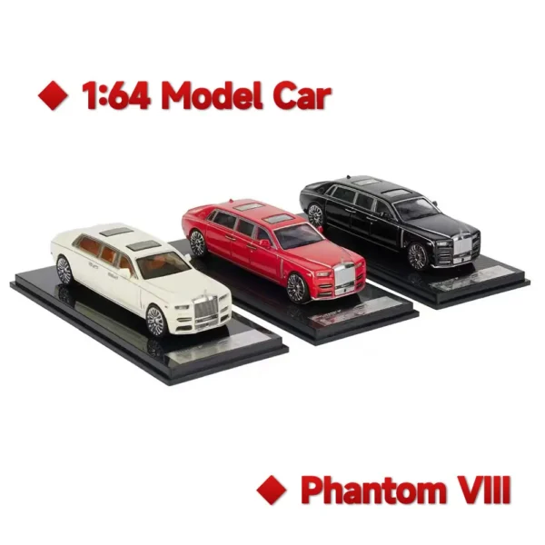 1/64 SC art Model Car Phantom VIII‌ Luxury car Vehicle Diecast Car Hobby Collection Toy With Display Case For Adults