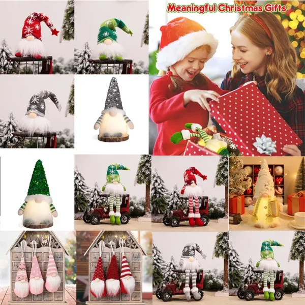 Newest Glowing Gnome Christmas Faceless Plush Gnome Doll Tree Decoration 2025 New Year Home Decor Christmas Party Favor Supplies