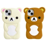 Rilakkuma Bear Silicone Soft Cover Case For iPhone 17 16 15 14 13 12 11 Pro Max mini Plus Xs XR 6 7 8 Plus