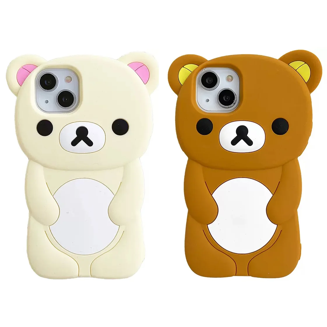 kf-Sc140910091c1499f8a0ce048ee1e750fW Rilakkuma Bear Silicone Soft Cover Case For iPhone 17 16 15 14 13 12 11 Pro Max mini Plus Xs XR 6 7 8 Plus - Imagine 1