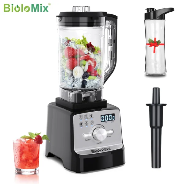 BioloMix Professional Blender Smoothie Mixer with 2L BPA Free Pitcher, Smart Timer And Pre-programed Peak 2200W Power Mixer
