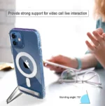 Clear Magnetic Phone Case with Kickstand for iPhone 17 Pro Max Air 16 15 14 Plus 13 12 11 Mini for Wireless Charging Back Cover