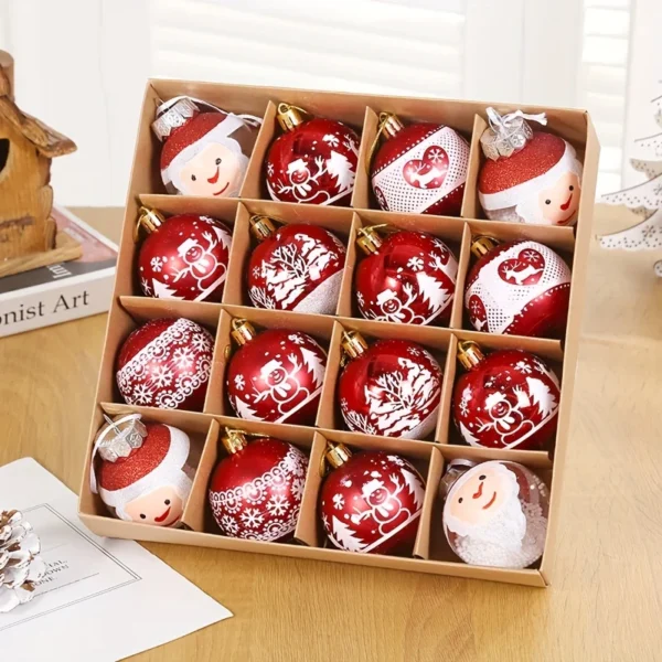 16pcs Christmas Ball Christmas Tree Decoration Ornaments for Home Decor Halloween New Year Navidad Pendant Ball Accessories