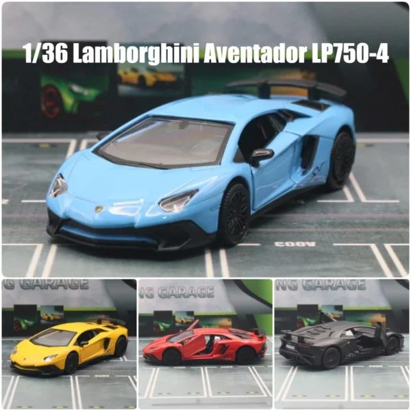 1/36 Lamborghini Aventador LP750-4 SV Coupe Toy Car RMZ City Diecast Metal Miniature Model Pull Back Collection Gift For Boy