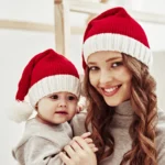 Knitted Baby Christmas Hat Cute Navidad Hat Pompom Adult Child Soft Beanie Santa Claus Hat New Year Kid Gift Xmas Decorate 2025