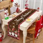 Christmas Gnome Table Runner Christmas Decorations for Home 2025 Cristmas Table Cover Navidad Noel Gift New Year 2026 Tablecloth