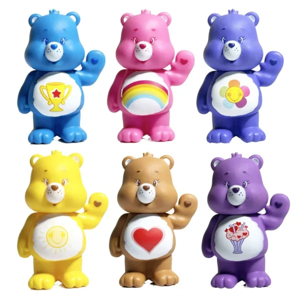 6pcs Carebears Blind Box Action Figures Doll Korea Limited Edition Bear Mini Cosoon Figurine Hand-made Trendy Toys Collectible