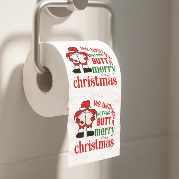 Christmas Toilet Roll Paper Happy 2026 New Year Christmas Supplies Xmas Tissue Roll Napkin Kitchen Tool Home Decoration New Year