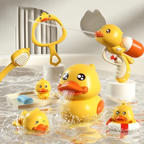 2024 New Bath Toys Baby Water Game Duck Model Faucet Shower Electric Water Spray Swimming Bathroom Baby Toys For Kids Gifts