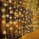 3m LED Snowflake Curtain Lights, Romantic Christmas Curtain String Lights, Fairy String Lights For Home Bedroom Indoor Decor